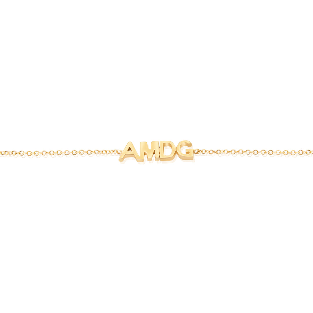 Gold AMDG on Chain Bracelet