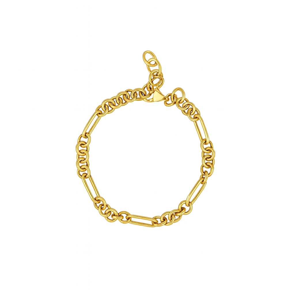 Alternating Round Oblong Chain Bracelet