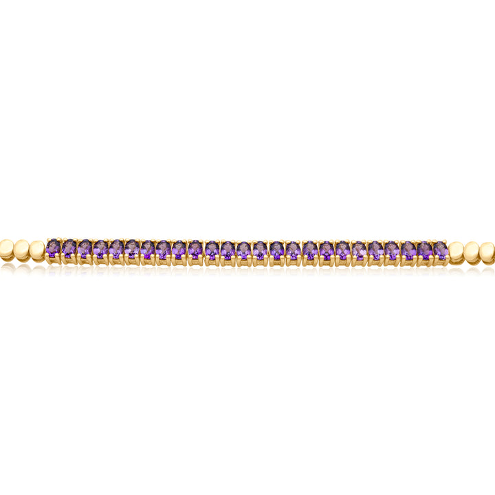 Amethyst Tennis Bracelet on Accented Chain