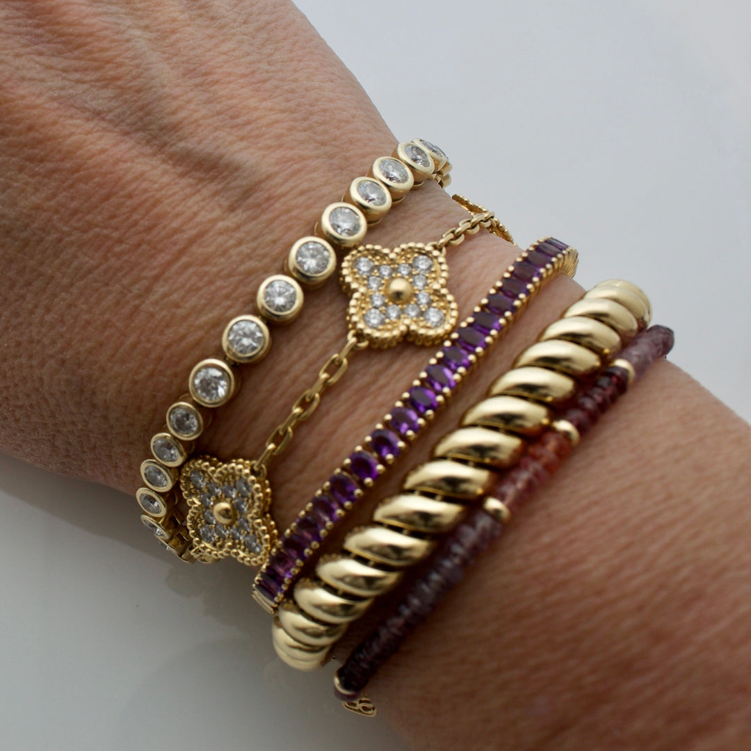 Amethyst Tennis Bracelet on Accented Chain