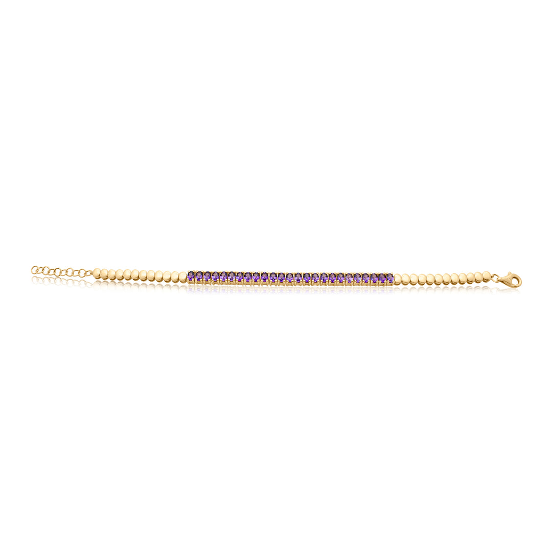 Amethyst Tennis Bracelet on Accented Chain