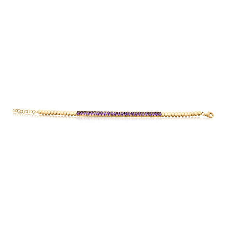 Amethyst Tennis Bracelet on Accented Chain