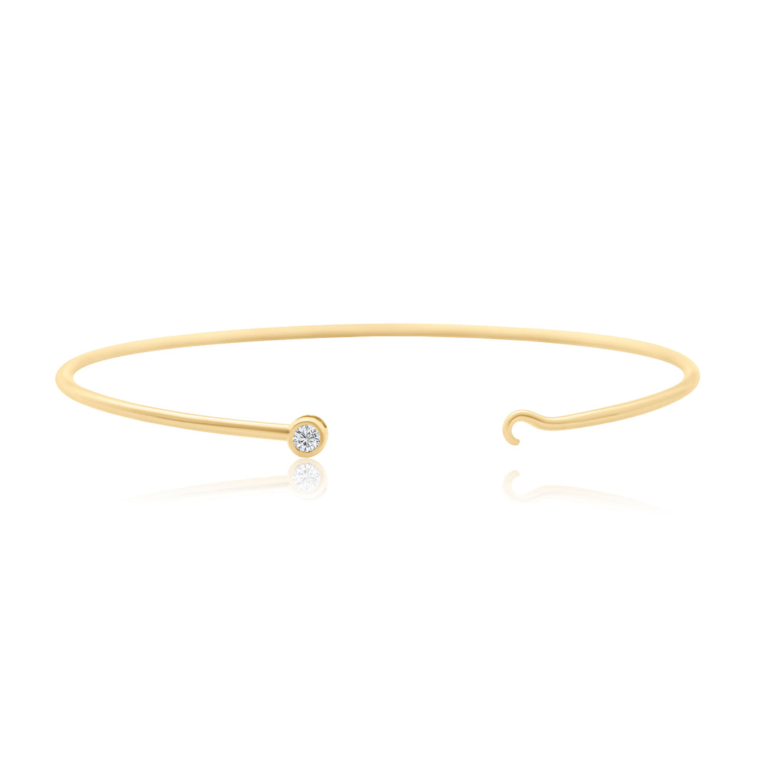 Diamond Bezel on Wire Bangle