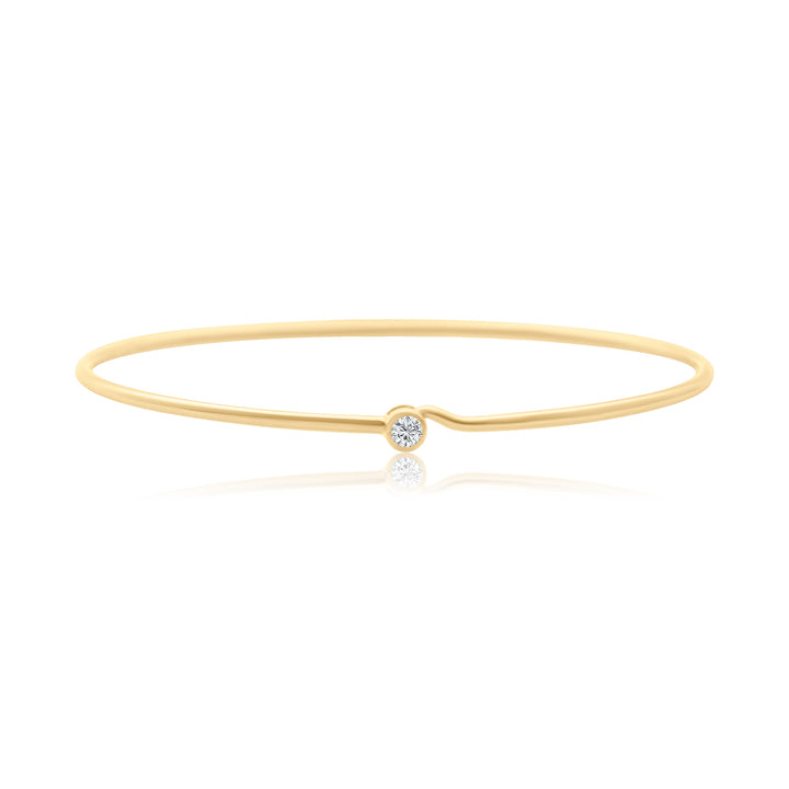 Diamond Bezel on Wire Bangle