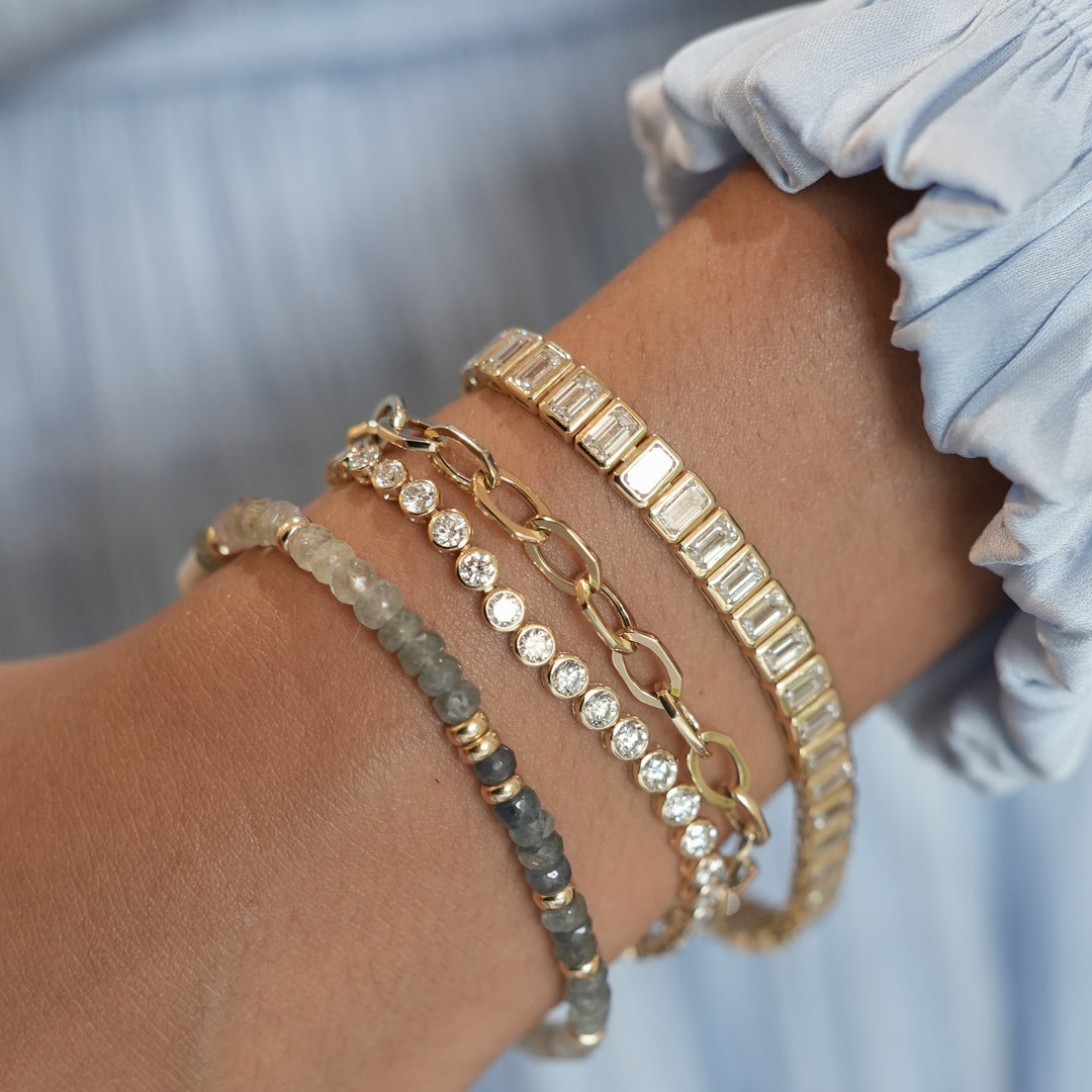 Graduated Bezel Diamond Tennis Bracelet
