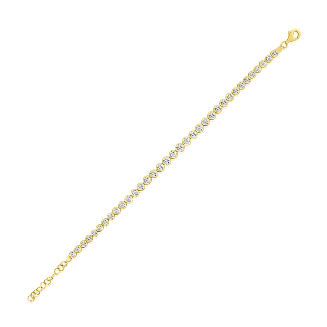 Graduated Bezel Diamond Tennis Bracelet