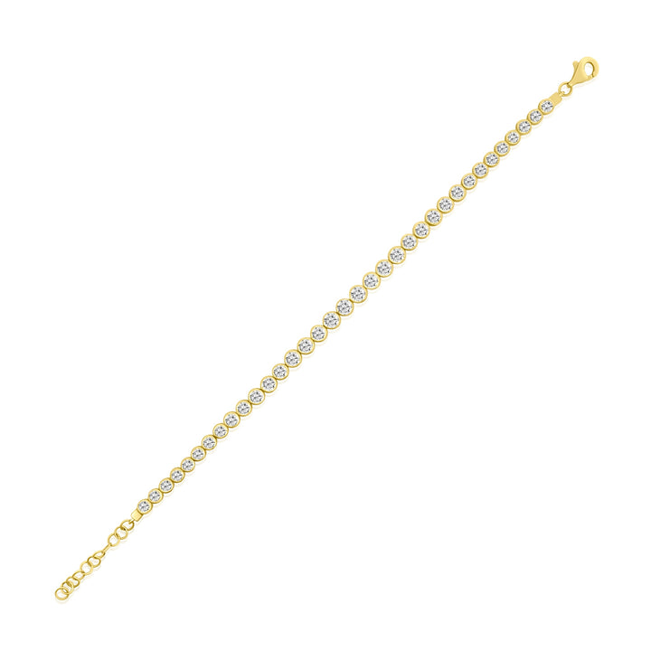 Graduated Bezel Diamond Tennis Bracelet