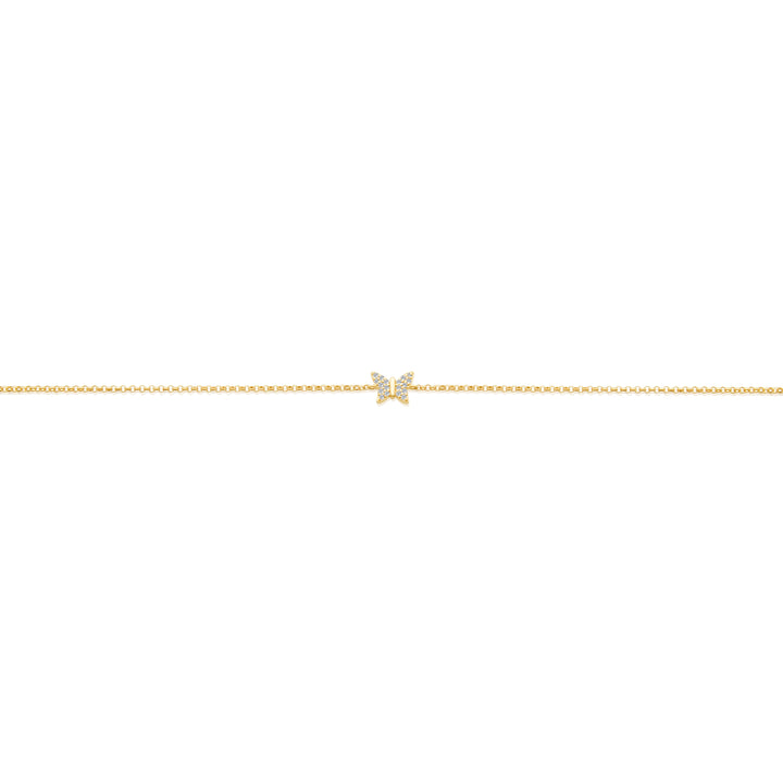 Mini Diamond Butterfly on Chain Bracelet