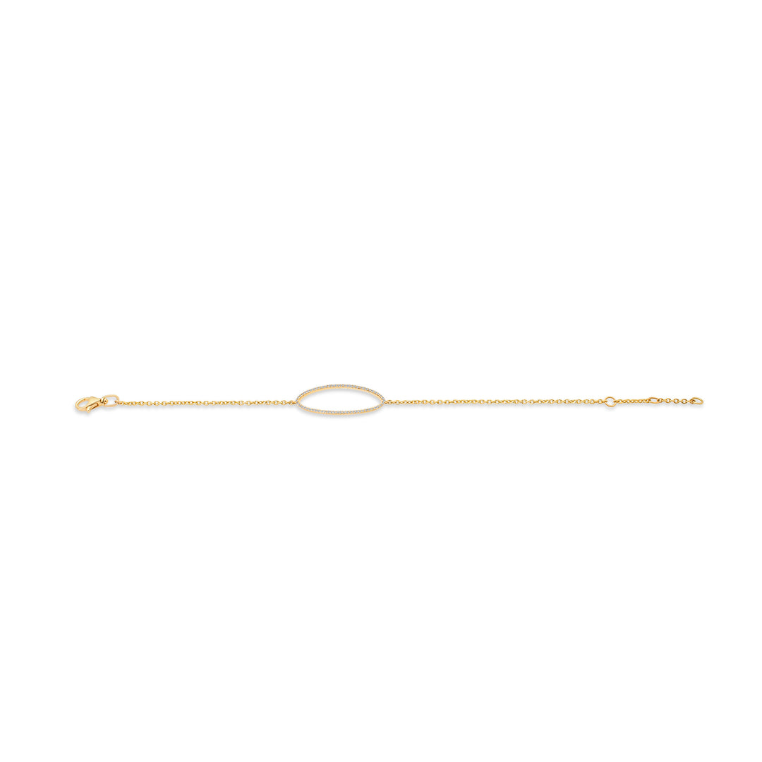 Diamond Oval on Chain Bracelet