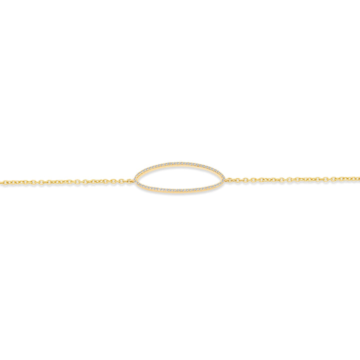 Diamond Oval on Chain Bracelet