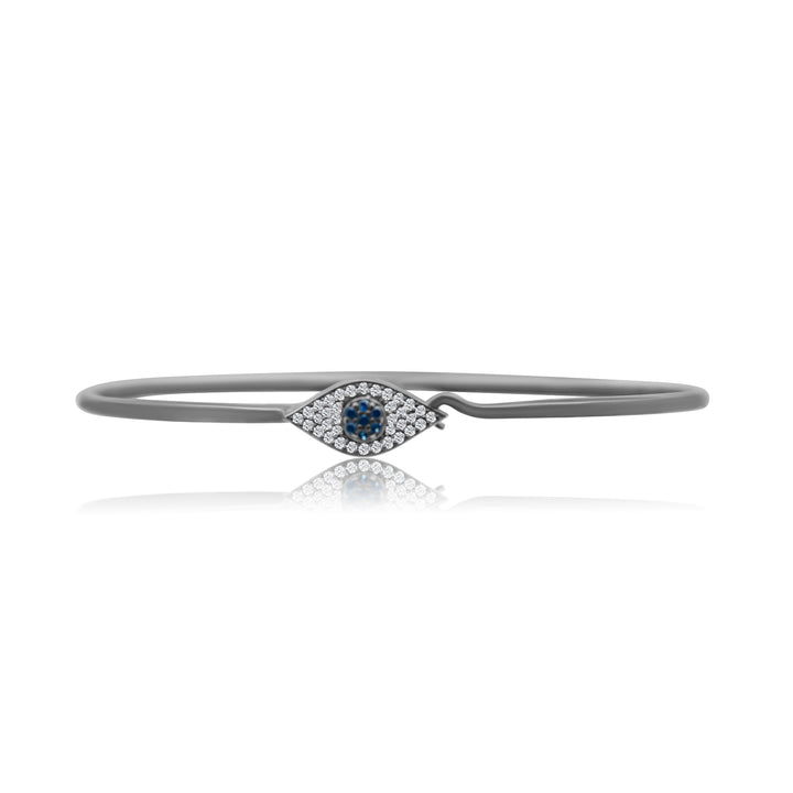 Diamond Sapphire Evil Eye on Wire Bangle