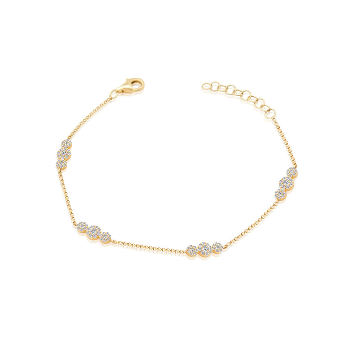 Diamond Trio Disc Station on Chain Bracelet