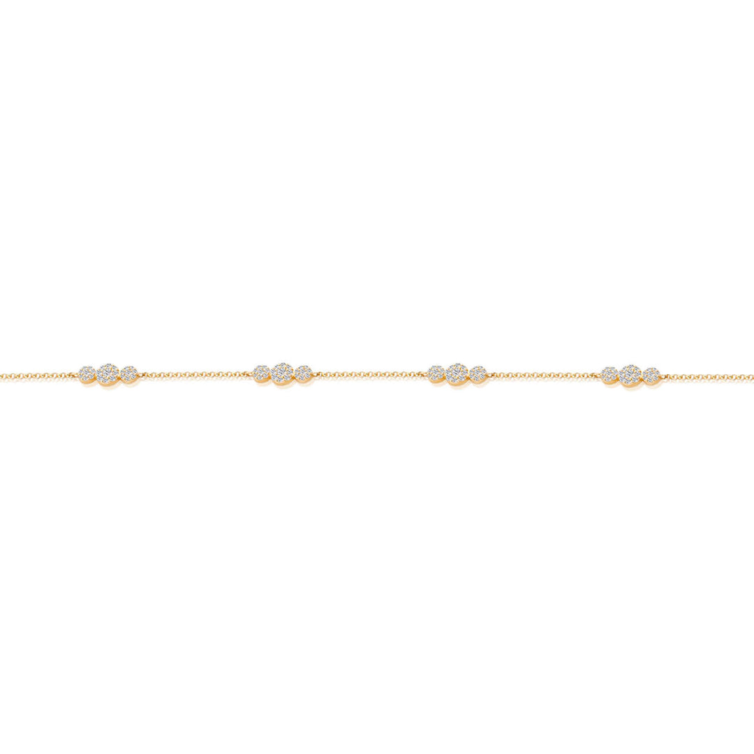 Diamond Trio Disc Station on Chain Bracelet