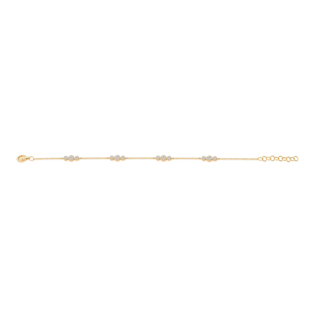 Diamond Trio Disc Station on Chain Bracelet