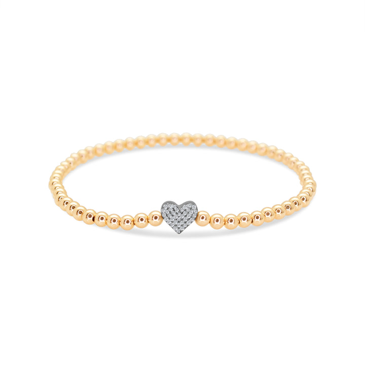 Gold Bead with Diamond Bead Bracelet