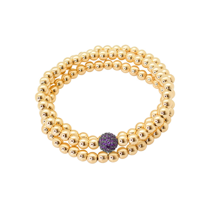 Gold Bead with Diamond Bead Bracelet