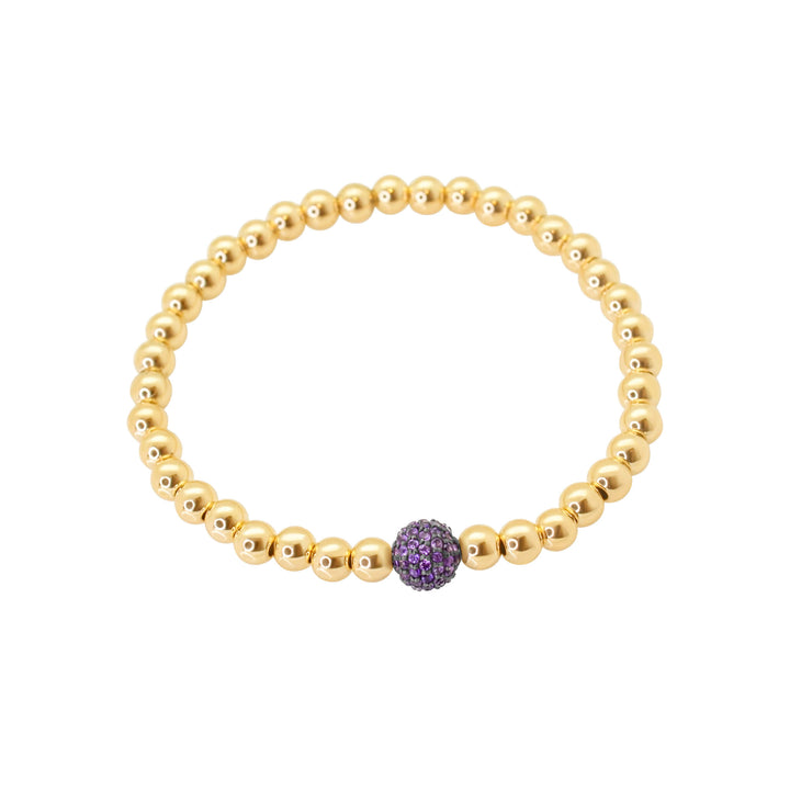 Gold Bead with Diamond Bead Bracelet