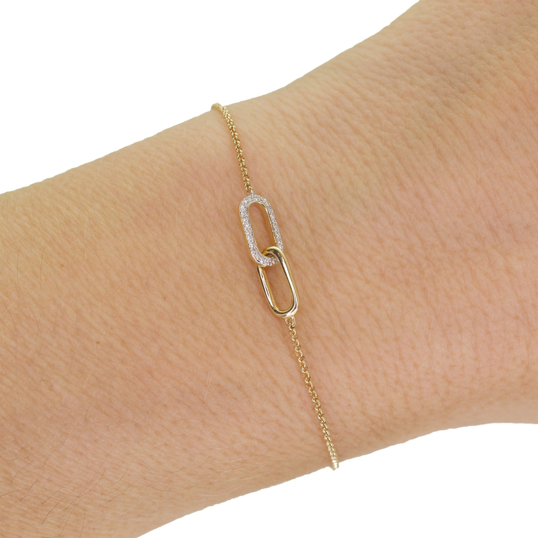 Interlocking Diamond Link on Chain Bracelet