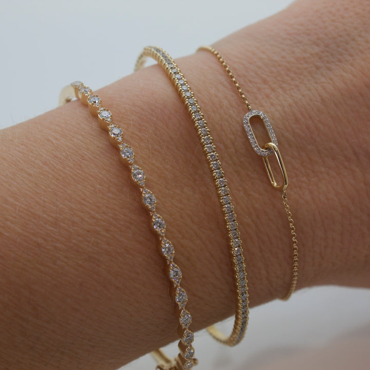Interlocking Diamond Link on Chain Bracelet