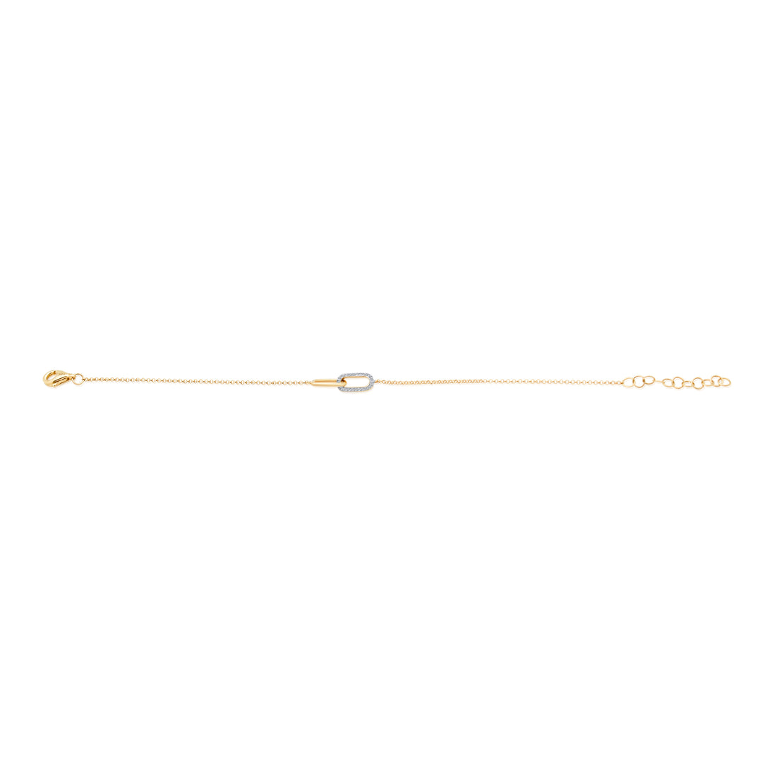 Interlocking Diamond Link on Chain Bracelet