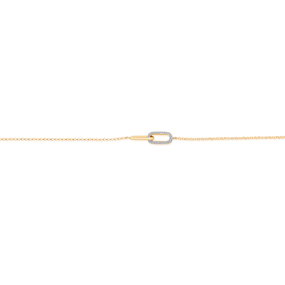 Interlocking Diamond Link on Chain Bracelet