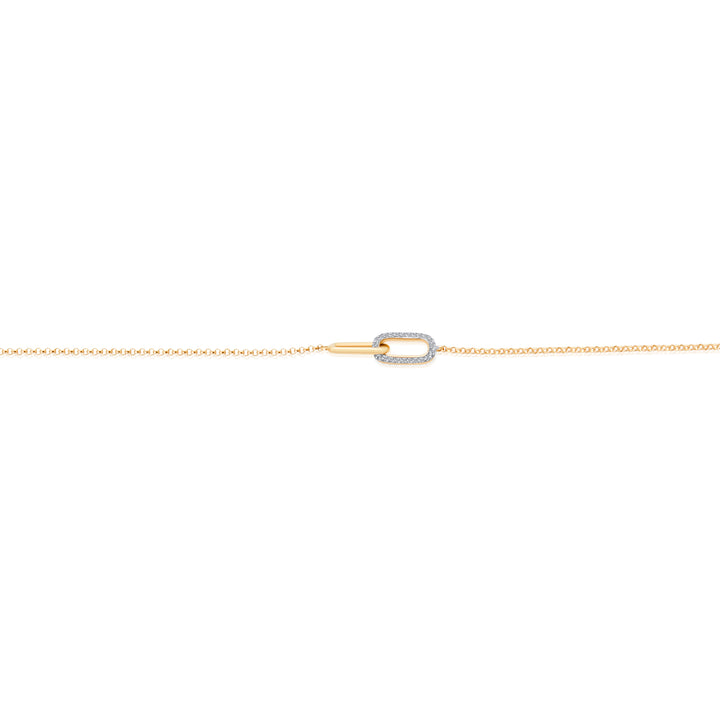 Interlocking Diamond Link on Chain Bracelet