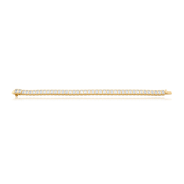 Bezel Set Emerald Cut Diamond Tennis Bracelet
