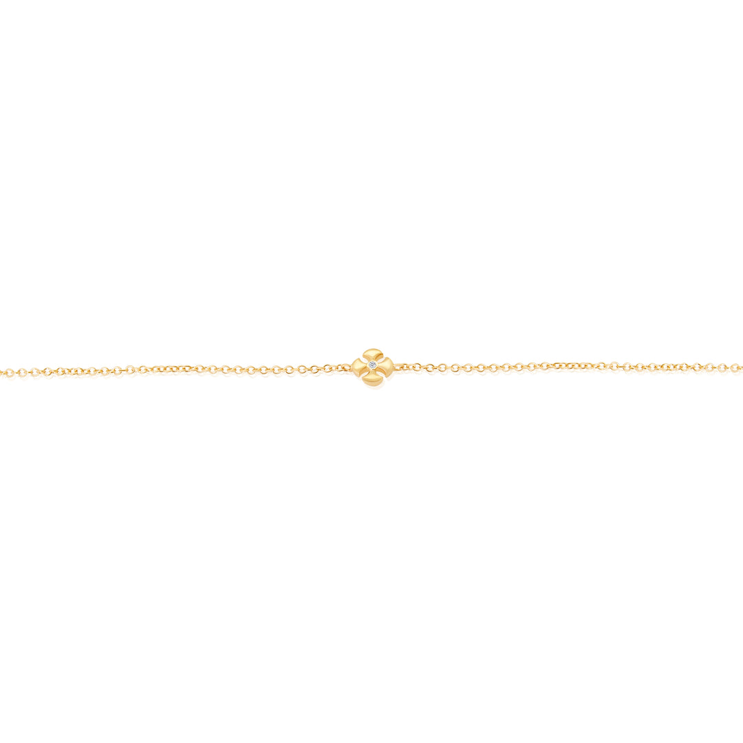 Mini Diamond Dominican Cross on Chain Bracelet