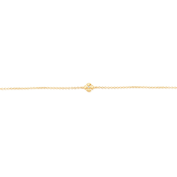 Mini Diamond Dominican Cross on Chain Bracelet