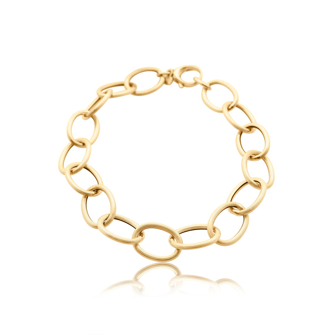 Textured Oval Chain Bracelet