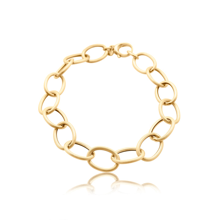Textured Oval Chain Bracelet