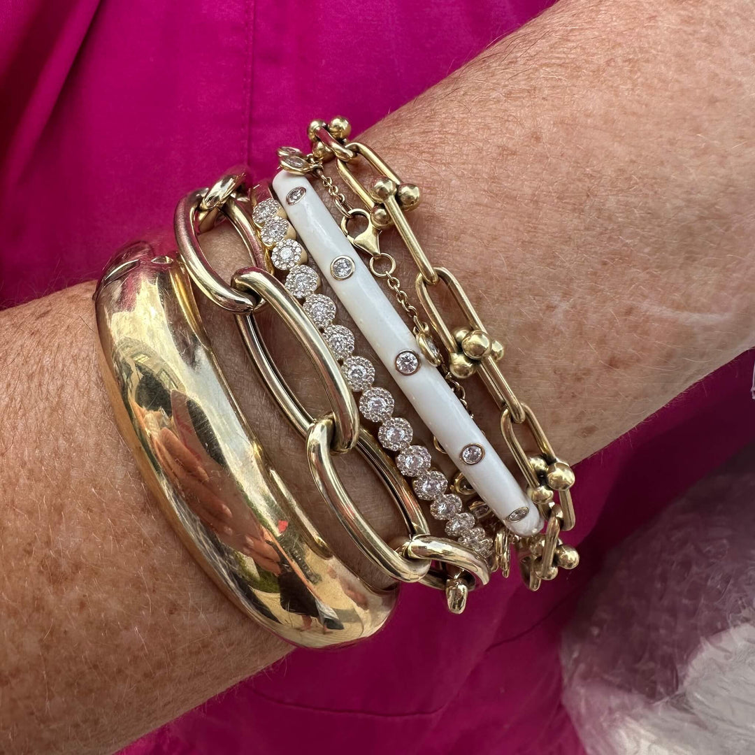 Enamel Diamond Bangle