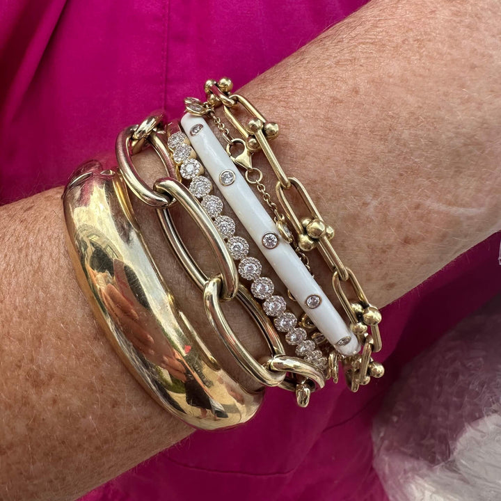 Enamel Diamond Bangle