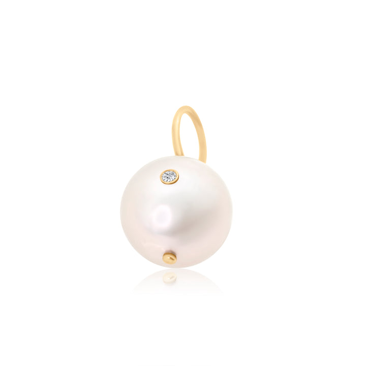 Bezel Diamond Pearl Charm