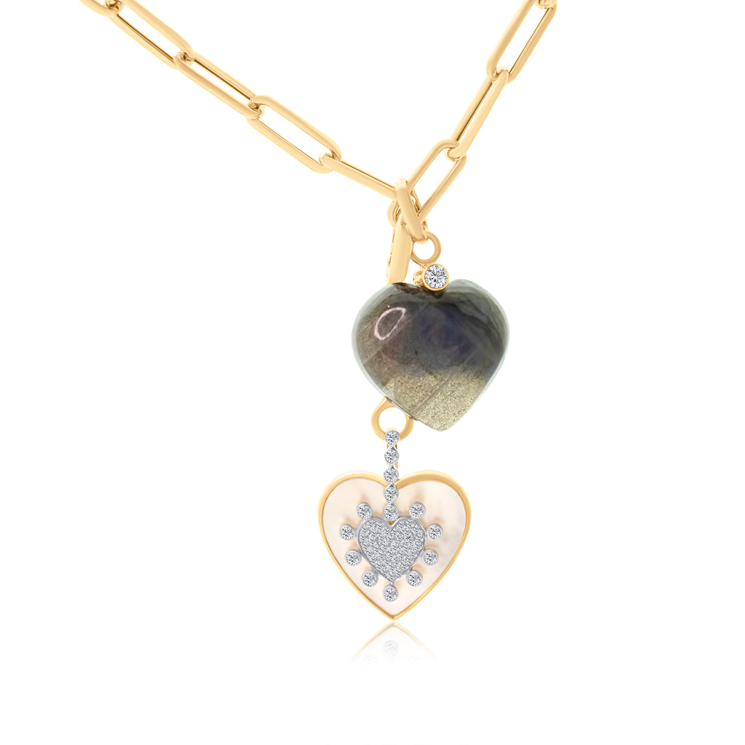 Gem Drop Diamond Heart Charms
