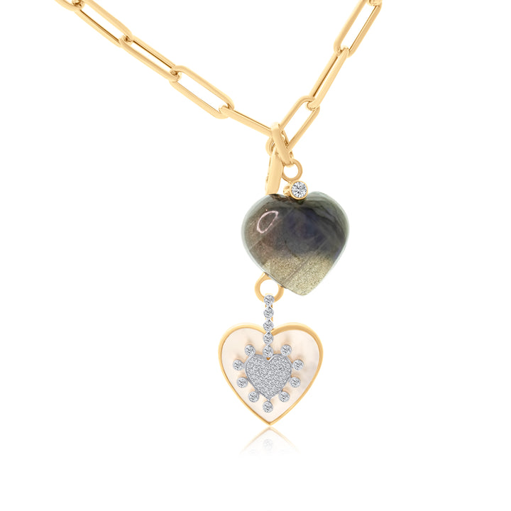 Gem Drop Diamond Heart Charms