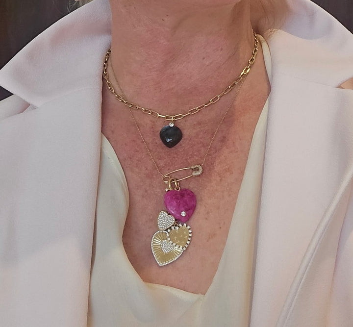 Gem Drop Diamond Heart Charms