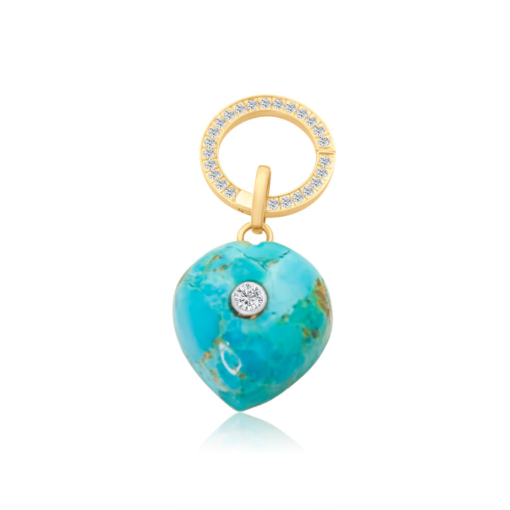 Gem Drop Diamond Heart Charms