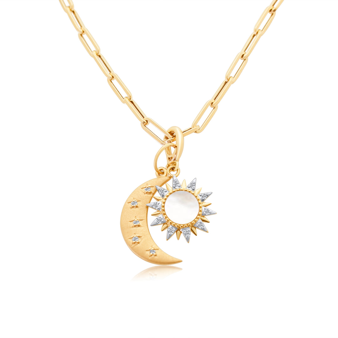 Diamond Mother of Pearl Starburst Charm