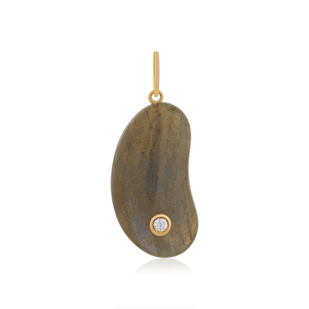 Organic Diamond Oblong Stone Charm