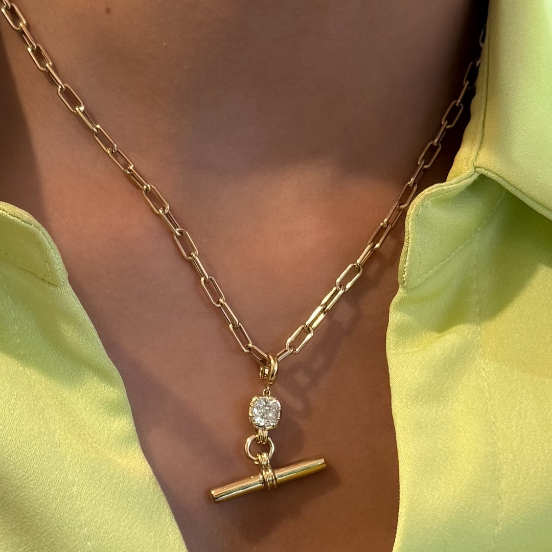 Solitaire Diamond Toggle Charm