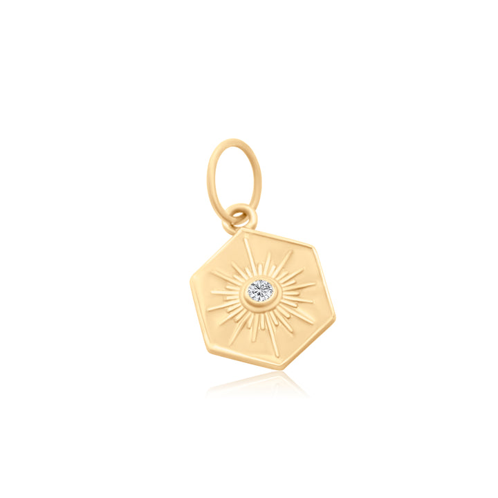 Diamond Starburst Hexagon Charm