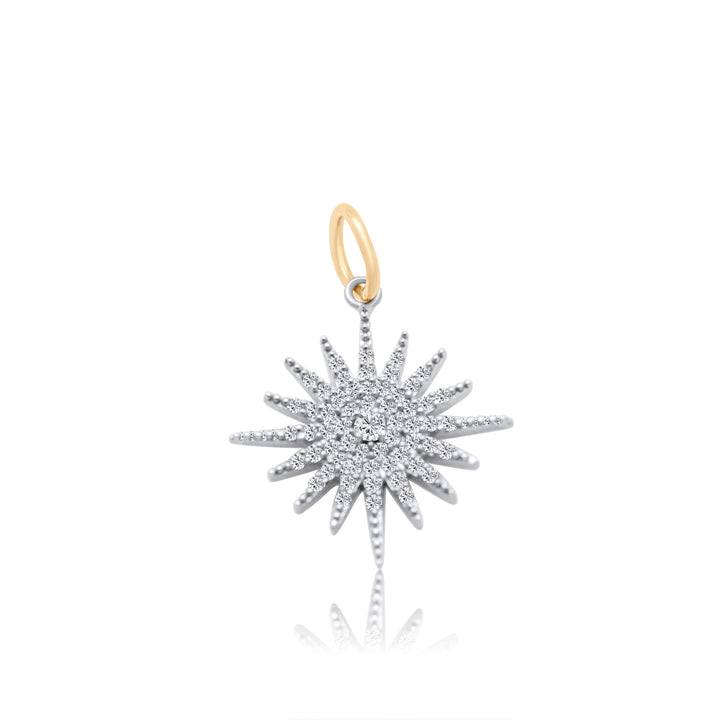 Two Tone Diamond Starburst Charm