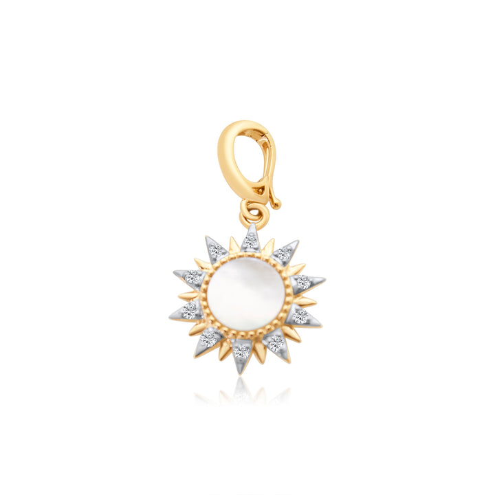 Diamond Mother of Pearl Starburst Charm