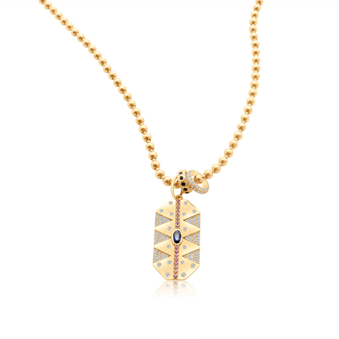Diamond Zig Zag Sapphire Charm