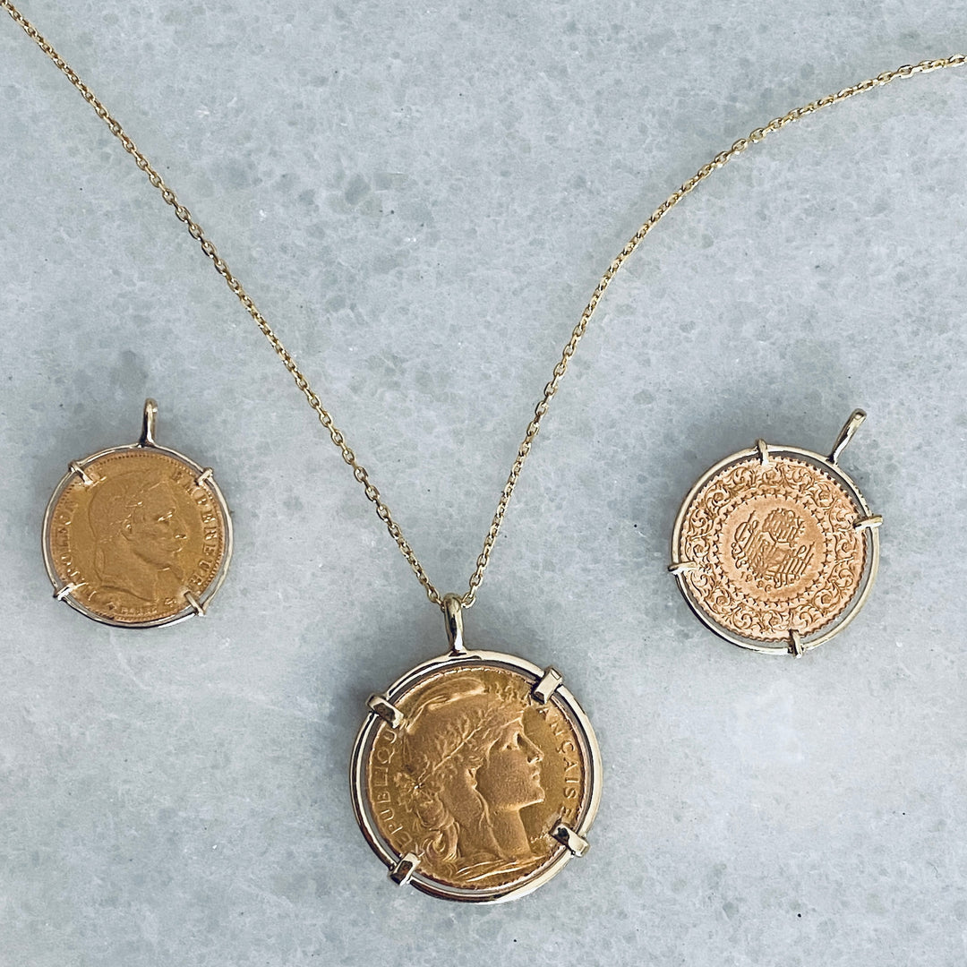 Gold Wrapped Coin Charm