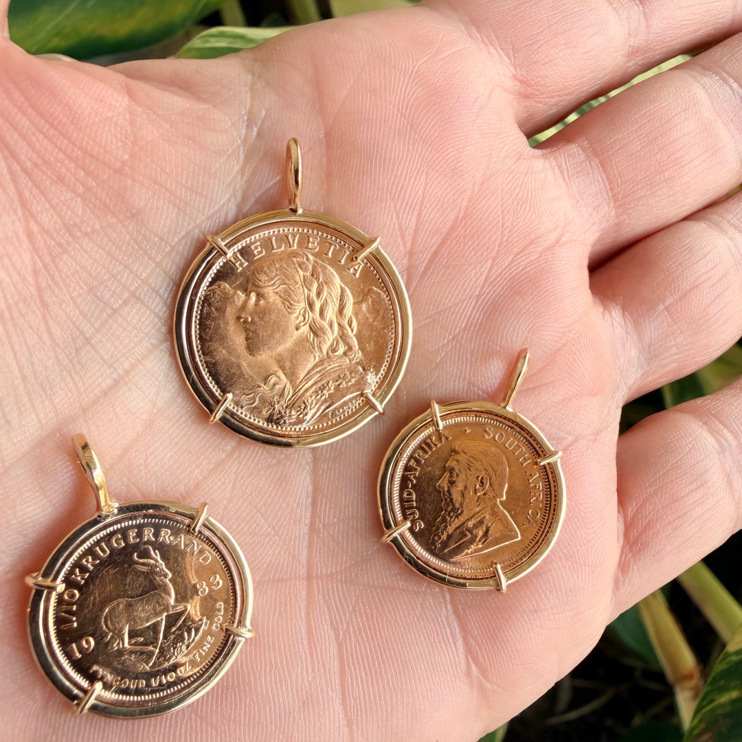 Gold Wrapped Coin Charm
