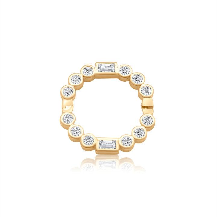 Alternating Bezel Round Baguette Diamond Connector