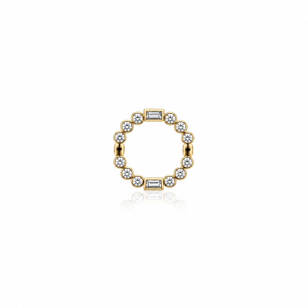 Alternating Bezel Round Baguette Diamond Connector