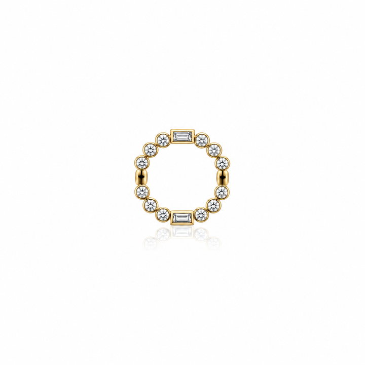 Alternating Bezel Round Baguette Diamond Connector